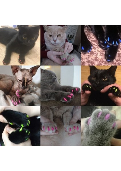 20 Pc Silikon Yumuşak Kedi Tırnak Kapakları, Boyut: L (Kırmızı) (Yurt Dışından) fiyatları