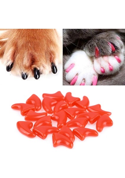 20 Pc Silikon Yumuşak Kedi Tırnak Kapakları, Boyut: L (Kırmızı) (Yurt Dışından) modelleri
