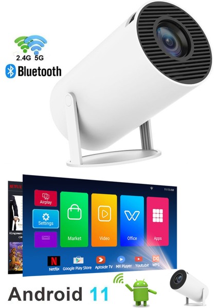 Taşınılabilir Projeksiyon Projektör Cihazı Mini Projektör LED Projektör 4K Projektör Projeksiyon Cihazı Mini Projeksiyon