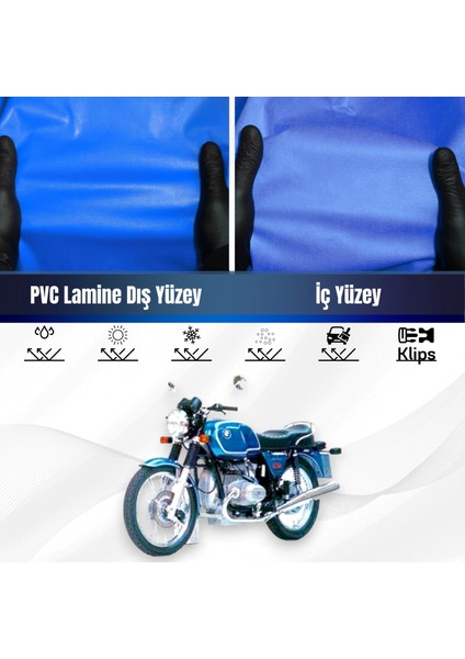Bmw R 60-7 Motosiklet Brandası Su Geçirmez Branda Mavi Branda Motor Branda