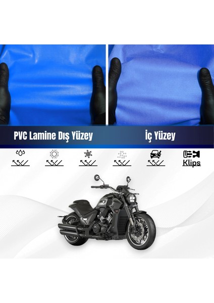 Rks C1002 V Motosiklet Brandası Su Geçirmez Branda Mavi Branda Motor Branda