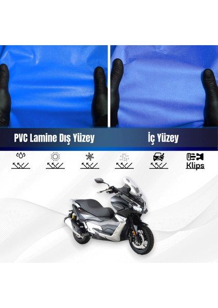 Rks Blade 250 Motosiklet Brandası Su Geçirmez Branda Mavi Branda Motor Branda