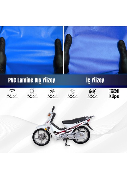 Rmg Moto Gusto Spark 50 Motosiklet Brandası Su Geçirmez Branda Mavi Branda Motor Branda