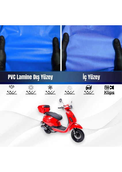 Rks Azure 50 Motosiklet Brandası Su Geçirmez Branda Mavi Branda Motor Branda