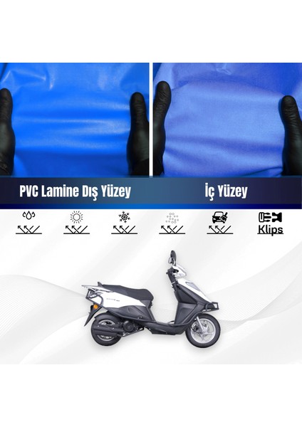 Rks Prıvate 125 Motosiklet Brandası Su Geçirmez Branda Mavi Branda Motor Branda