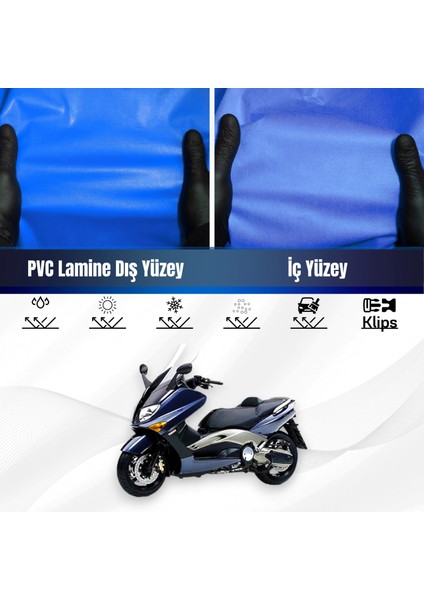 Yamaha Tmax 500 Motosiklet Brandası Su Geçirmez Branda Mavi Branda Motor Branda