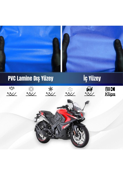 Bajaj Pulsar Rs 200 Motosiklet Brandası Su Geçirmez Branda Mavi Branda Motor Branda