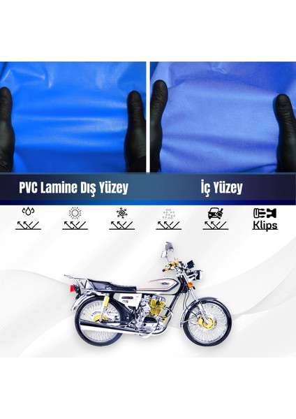 Falcon Leopar 222 Motosiklet Brandası Su Geçirmez Branda Mavi Branda Motor Branda