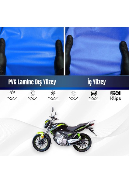 Falcon Mexıco 150 Motosiklet Brandası Su Geçirmez Branda Mavi Branda Motor Branda