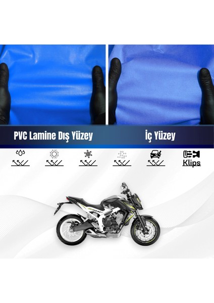 Honda Cb 650 F Motosiklet Brandası Su Geçirmez Branda Mavi Branda Motor Branda