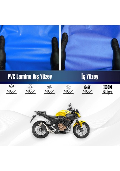 Honda Cb 500 F Motosiklet Brandası Su Geçirmez Branda Mavi Branda Motor Branda