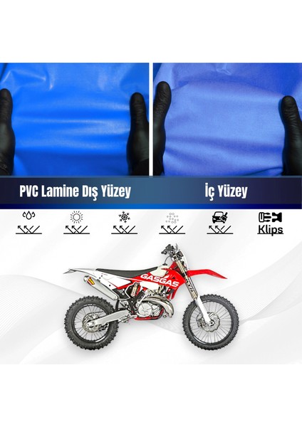 Gas Gas Ec 300 Motosiklet Brandası Su Geçirmez Branda Mavi Branda Motor Branda