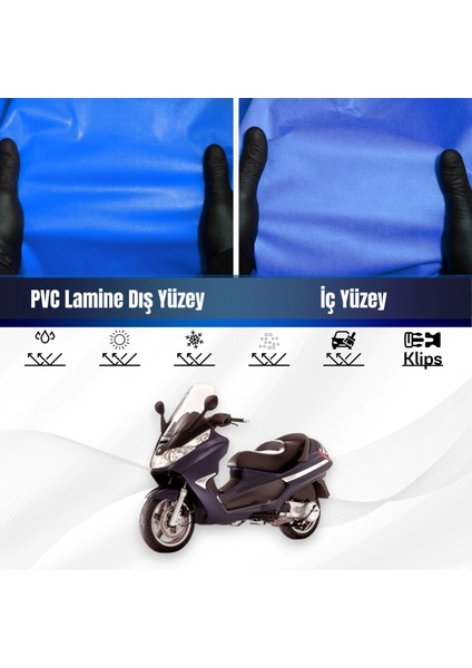 Pıaggıo X8 400 Motosiklet Brandası Su Geçirmez Branda Mavi Branda Motor Branda