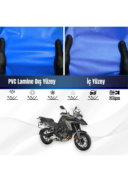 Qj SRT550 x Motosiklet Brandası Su Geçirmez Branda Mavi Branda Motor Branda