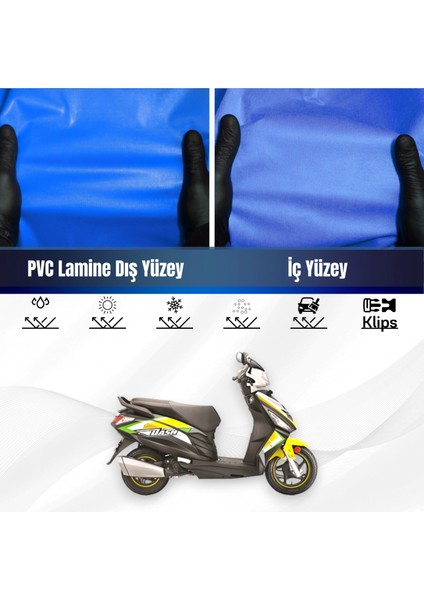 Hero Dash Vx 110 Motosiklet Brandası Su Geçirmez Branda Mavi Branda Motor Branda