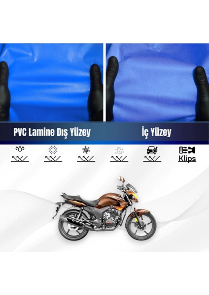 Hero Hunk Motosiklet Brandası Su Geçirmez Branda Mavi Branda Motor Branda