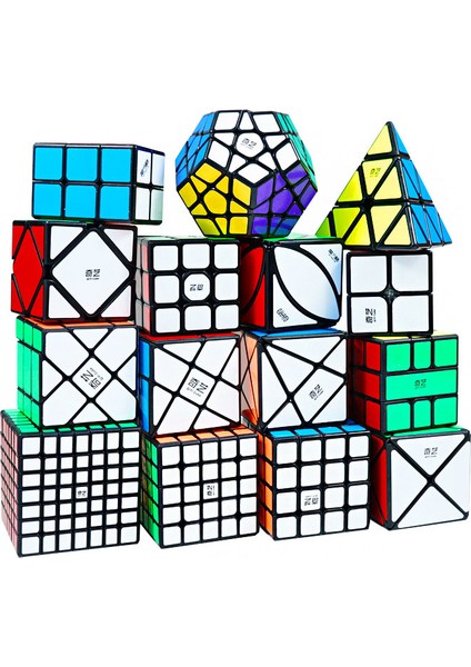 Qiyi 3X3X3 4X4X4 5X5X5 Profesyonel Sihirli Küp Siyah Çıkartma Hız Küpü Bulmaca Öğrenme Cubo Magico Oyuncaklar Çocuklar Için Çocuk Hediyeleri (Yurt Dışından)