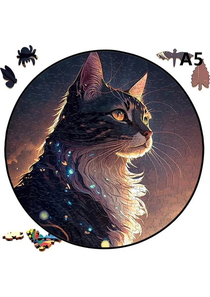Kedi A3 A4 A5 Yetişkinler Çocuklar Için Ahşap Bulmaca Oyuncaklar Ahşap Kendin Yap El Sanatları Yuvarlak Şekilli Tatil Hediyesi Yapı Blokları Ev Dekorasyonu (Yurt Dışından)