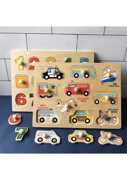 Bebek Ahşap Bulmacalar Montessori Oyuncakları 1 2 Yaş Yürümeye Başlayan Çocuk Oyuncakları El Tutma Tahtası Alfabe Sayı Biliş Öğrenme Eğitici Oyuncaklar (Yurt Dışından)