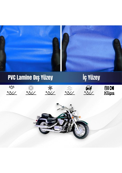 Suzukı Vl 1500 Intruder Motosiklet Brandası Su Geçirmez Branda Mavi Branda Motor Branda