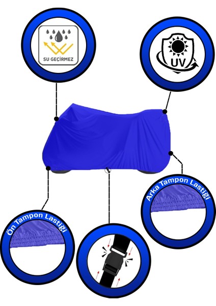 Rmg Moto Gusto Ranger 100 Motosiklet Brandası Su Geçirmez Branda Mavi Branda Motor Branda indirimleri