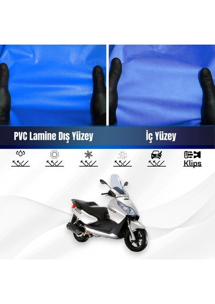 Pıaggıo X7 Evo 300 Motosiklet Brandası Su Geçirmez Branda Mavi Branda Motor Branda