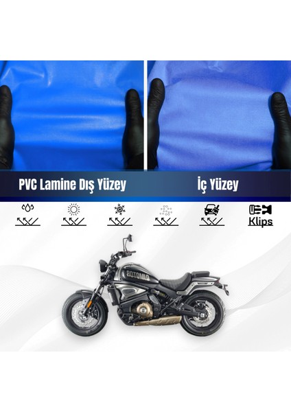 Qj SRV550 Motosiklet Brandası Su Geçirmez Branda Mavi Branda Motor Branda