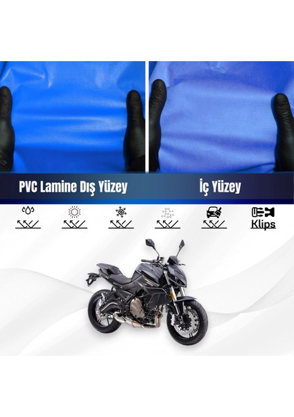 Qj SRK700 Motosiklet Brandası Su Geçirmez Branda Mavi Branda Motor Branda