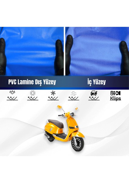 Rks Sıesta Motosiklet Brandası Su Geçirmez Branda Mavi Branda Motor Branda