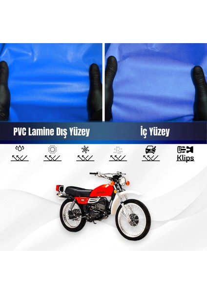 Suzukı Ts 185 Motosiklet Brandası Su Geçirmez Branda Mavi Branda Motor Branda