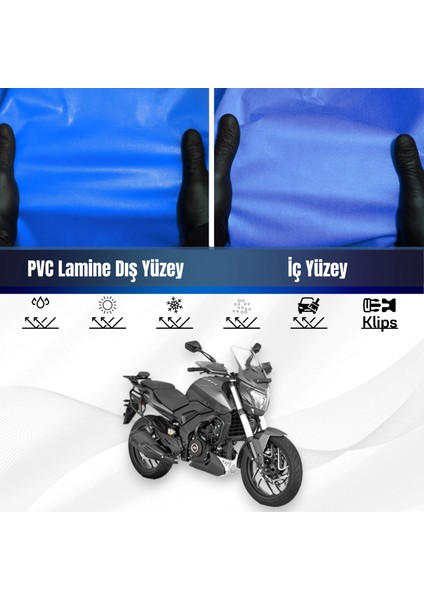 Bajaj Domınar D 400 Motosiklet Brandası Su Geçirmez Branda Mavi Branda Motor Branda