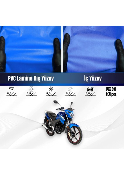 Rks Tnt 125 Pro Motosiklet Brandası Su Geçirmez Branda Mavi Branda Motor Branda