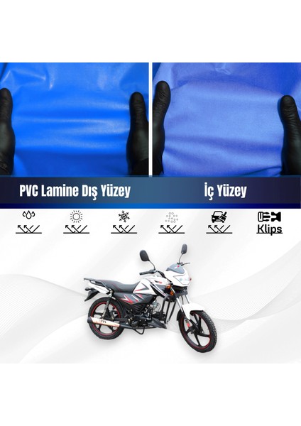 Rks x Power 50 Motosiklet Brandası Su Geçirmez Branda Mavi Branda Motor Branda
