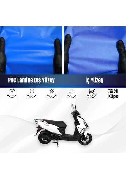 Rmg Moto Gusto Aston 125 Motosiklet Brandası Su Geçirmez Branda Mavi Branda Motor Branda