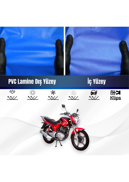 Rmg Moto Gusto Fortuna Motosiklet Brandası Su Geçirmez Branda Mavi Branda Motor Branda