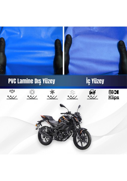 Qj TRX12 Motosiklet Brandası Su Geçirmez Branda Mavi Branda Motor Branda