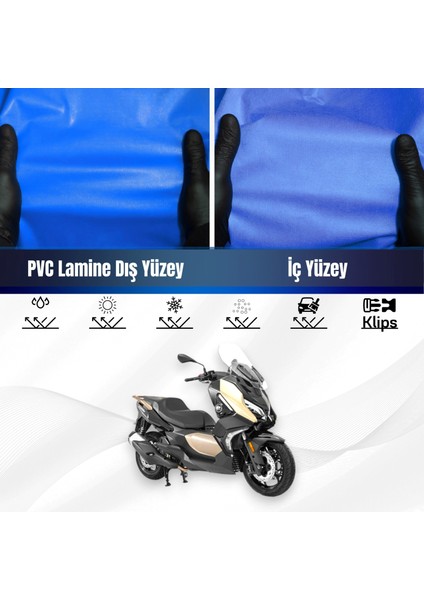 Qj Fort 350 Motosiklet Brandası Su Geçirmez Branda Mavi Branda Motor Branda