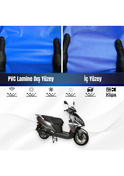 Rmg Moto Gusto Prego 125 Motosiklet Brandası Su Geçirmez Branda Mavi Branda Motor Branda
