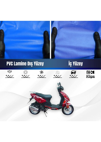 Ramzey Rmz 100-C Motosiklet Brandası Su Geçirmez Branda Mavi Branda Motor Branda