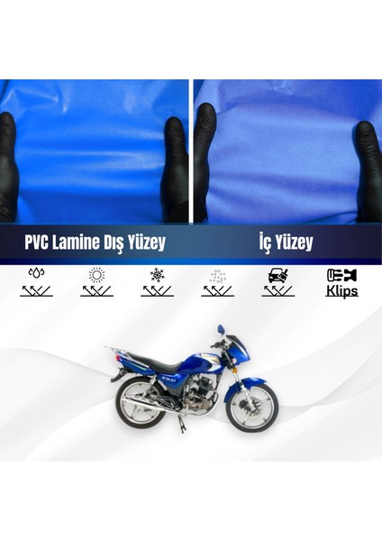 Ramzey Xf 125 10-V Motosiklet Brandası Su Geçirmez Branda Mavi Branda Motor Branda