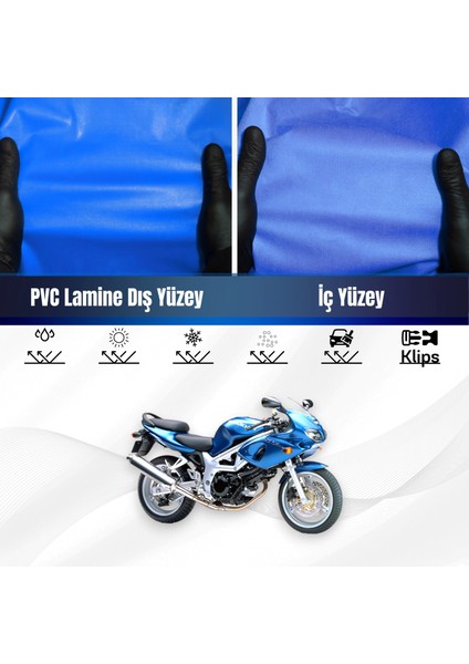 Suzukı SV650S Motosiklet Brandası Su Geçirmez Branda Mavi Branda Motor Branda