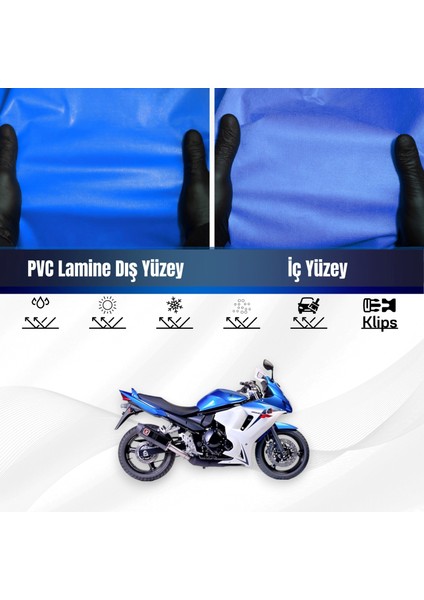 Suzukı Gsx 650 F Motosiklet Brandası Su Geçirmez Branda Mavi Branda Motor Branda