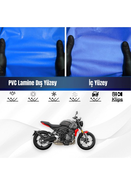 Trıumph Trıdent 660 Motosiklet Brandası Su Geçirmez Branda Mavi Branda Motor Branda