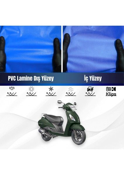 Tvs Jupıter Motosiklet Brandası Su Geçirmez Branda Mavi Branda Motor Branda