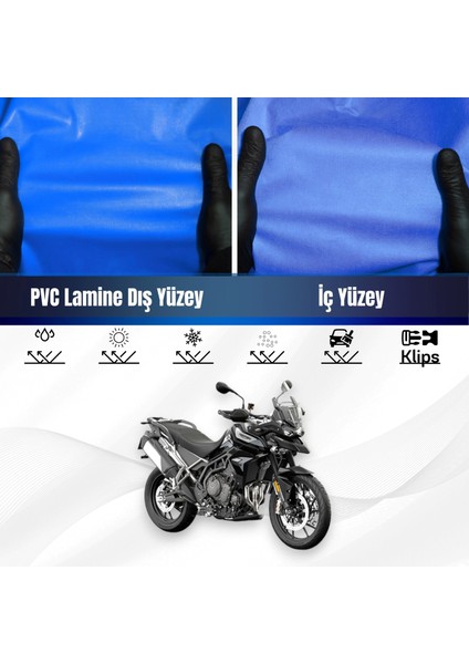 Trıumph Tıger 900 Gt Pro Motosiklet Brandası Su Geçirmez Branda Mavi Branda Motor Branda