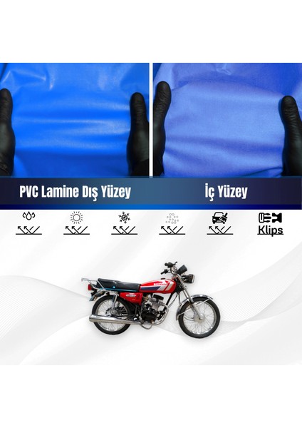 Shınarı Taıpar 50 cc Motosiklet Brandası Su Geçirmez Branda Mavi Branda Motor Branda