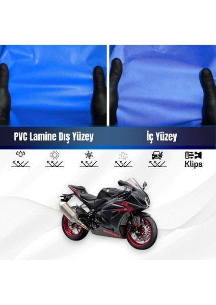 Suzukı Gsx-R 1000 Motosiklet Brandası Su Geçirmez Branda Mavi Branda Motor Branda