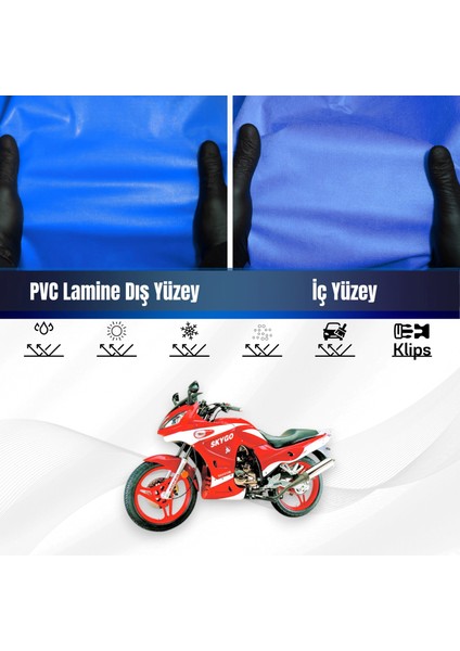 Skygo Sg 125 Motosiklet Brandası Su Geçirmez Branda Mavi Branda Motor Branda