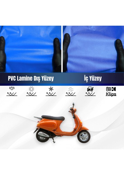 Vespa Et 4 Motosiklet Brandası Su Geçirmez Branda Mavi Branda Motor Branda