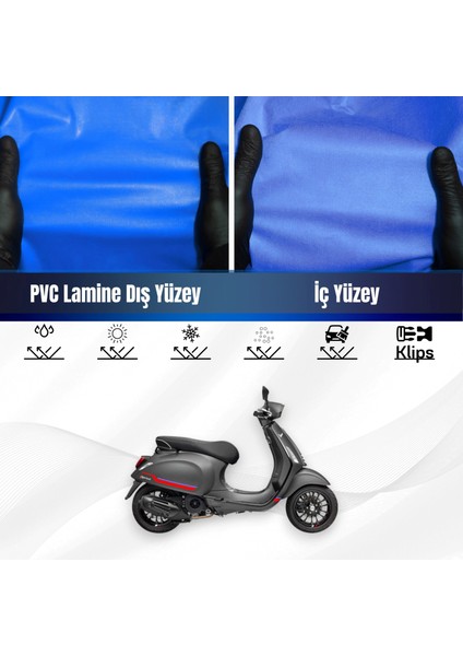 Vespa Sprınt 150 Motosiklet Brandası Su Geçirmez Branda Mavi Branda Motor Branda